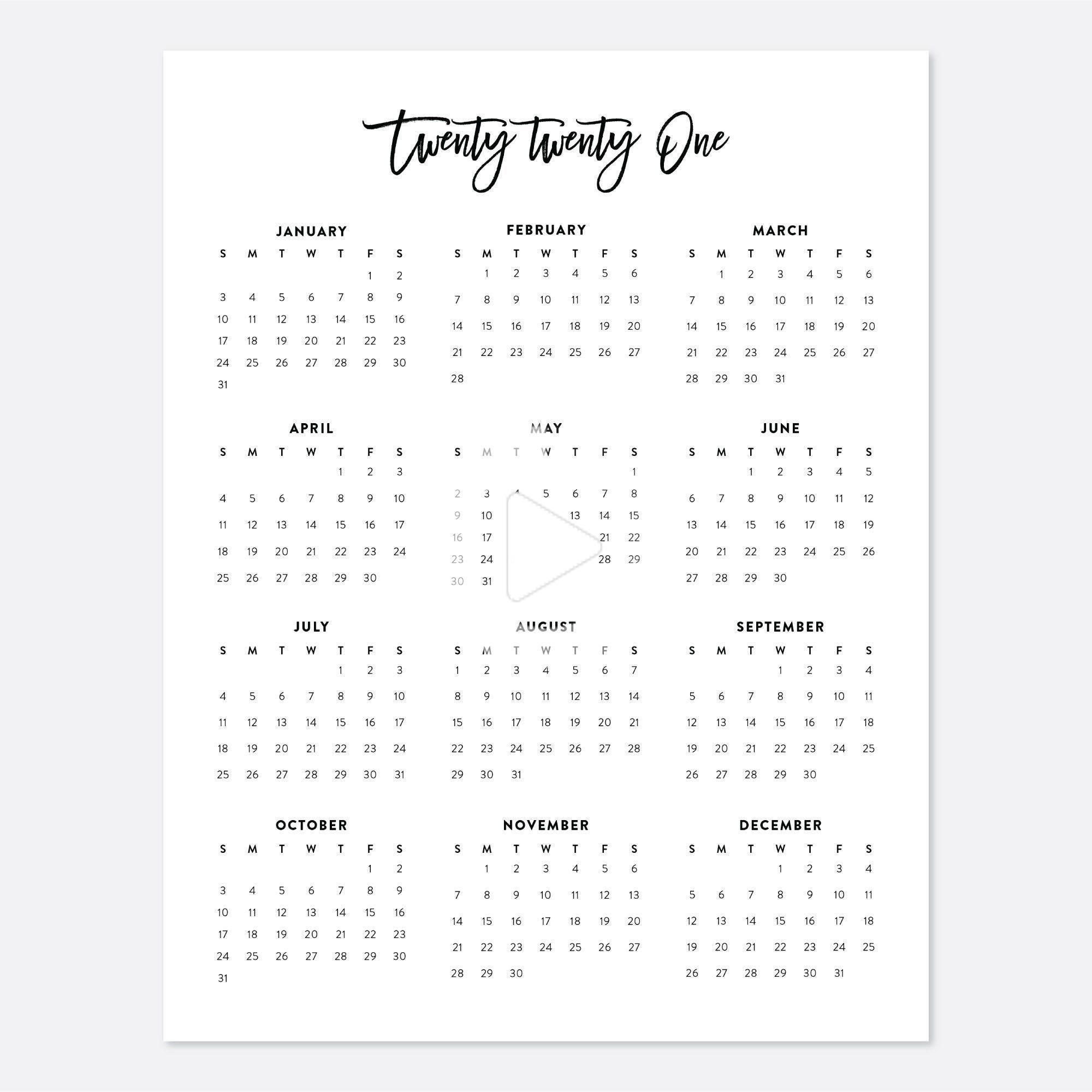 Pin On College Planner-4X6 Printable Calendar 2021 Free