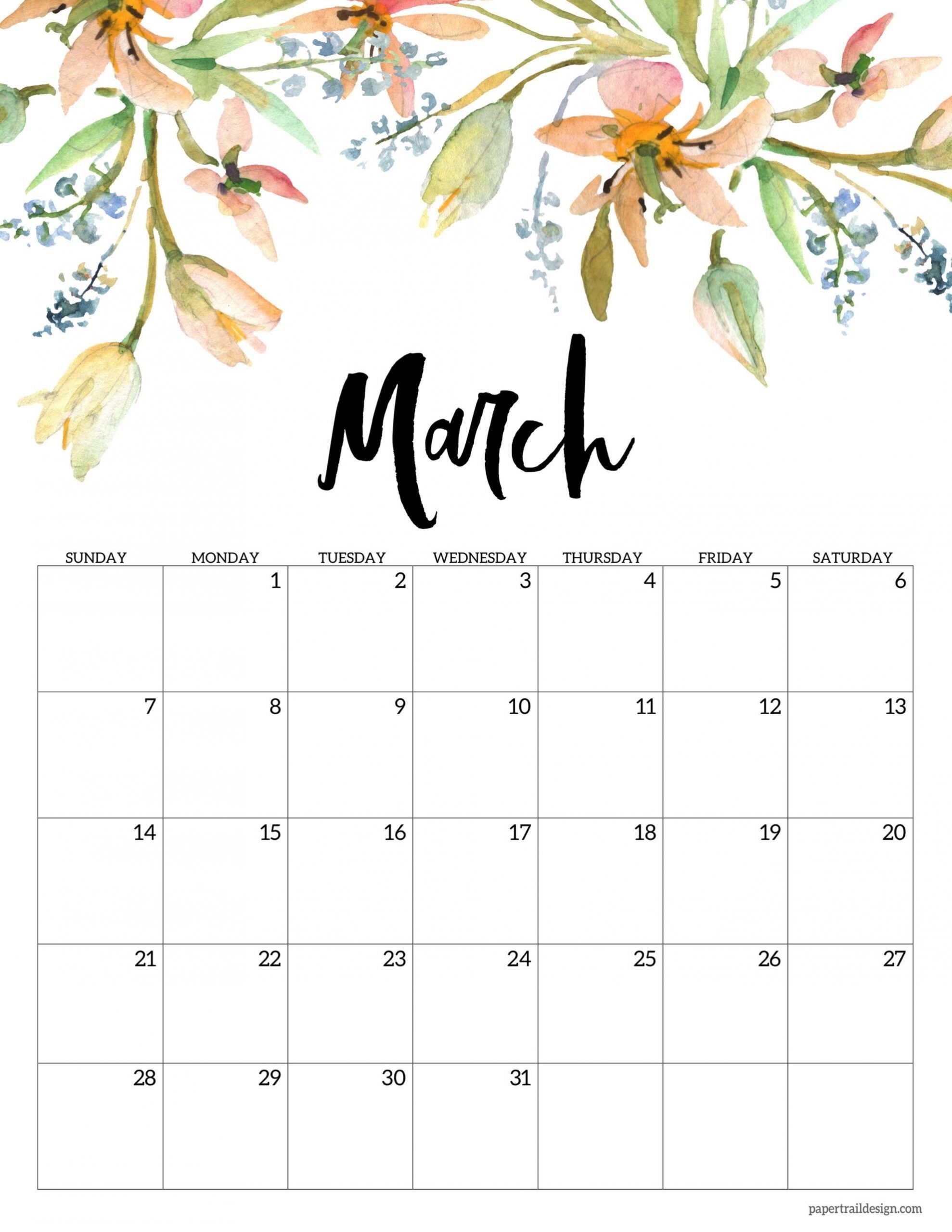 Pin On ปฏิทิน-Blank March Calendar 2021 Printable