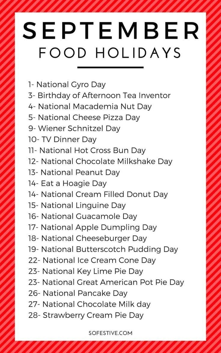 Pin On Healthy Family Recipes-2021 National Food Holidays Printable