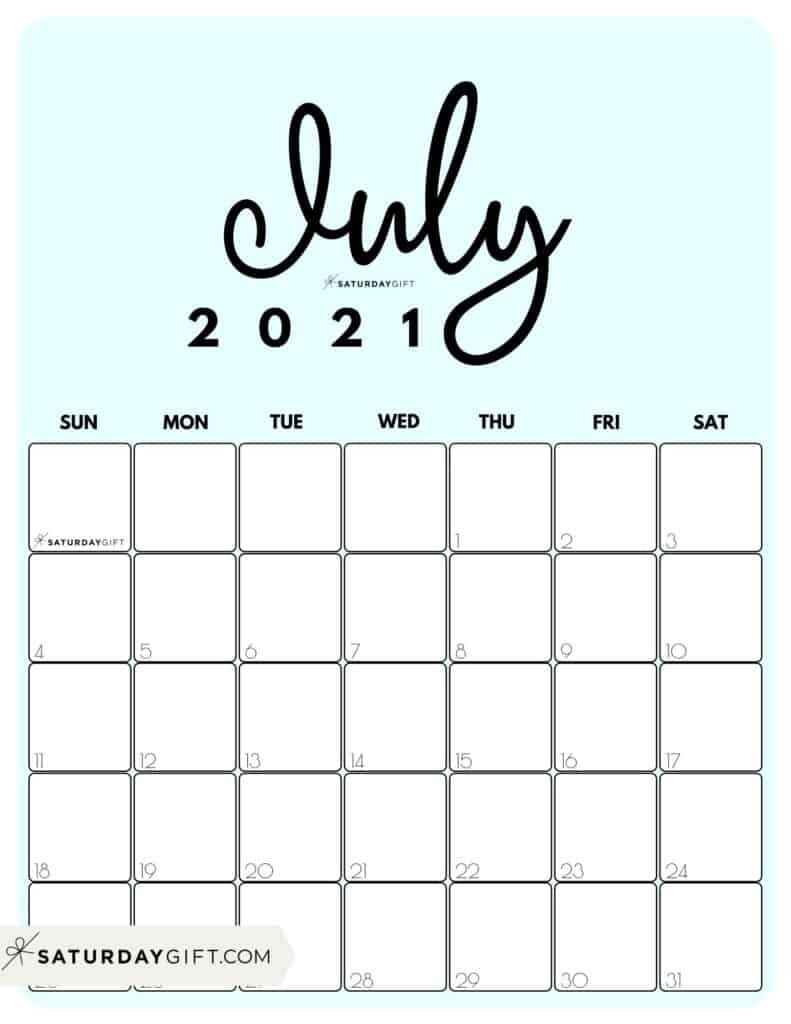 Printable 2021 Calendar By Month In 3 Cute Colors | Saturdaygift-Calander 2021 June For Bills