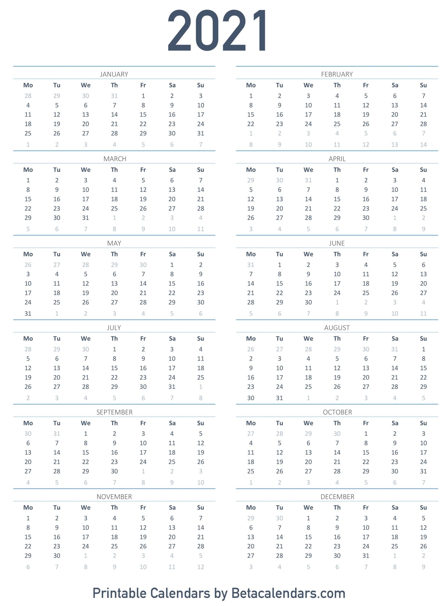 Printable Calendar 2021 | Download &amp; Print Free Blank Calendars-Fill In Blank Calendar 2021
