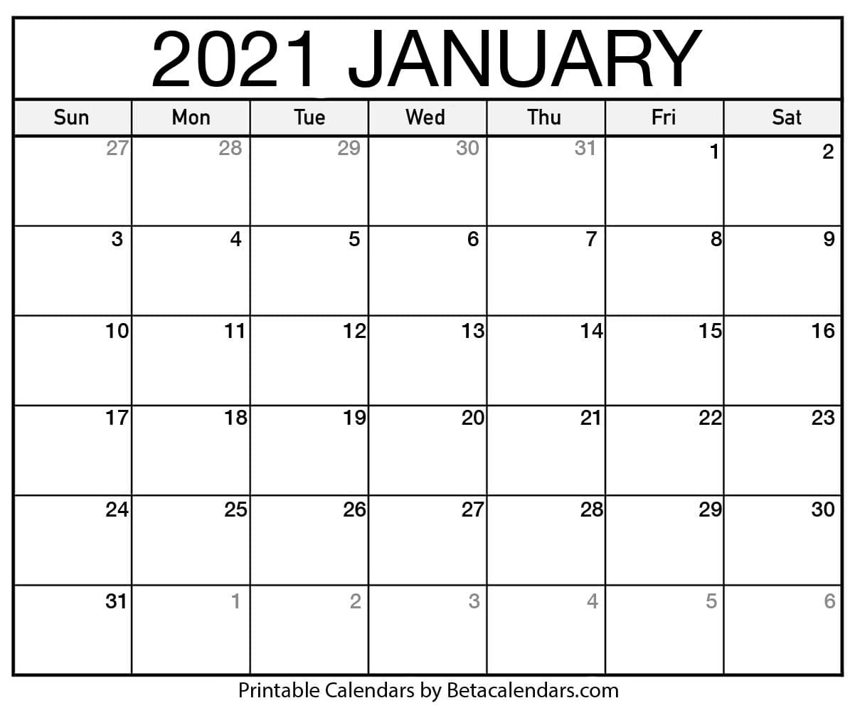 Printable Calendar 2021 | Download &amp; Print Free Blank Calendars-Fill In Calendar For 2021