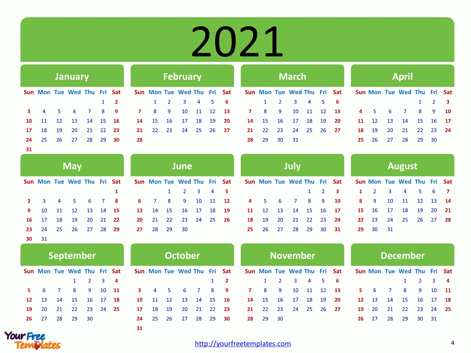 printable mini calendar 2021