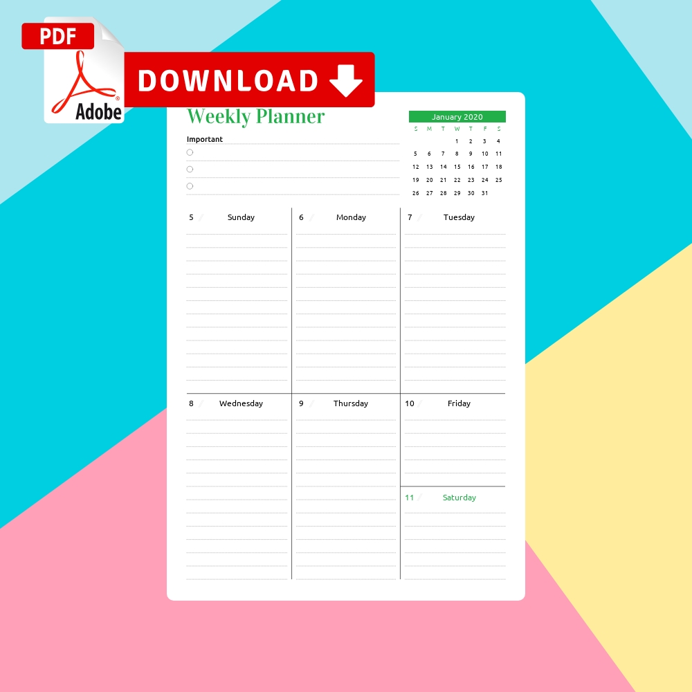 Printable Weekly Planner Templates - Download Pdf-Print Hourly Calendar 2021
