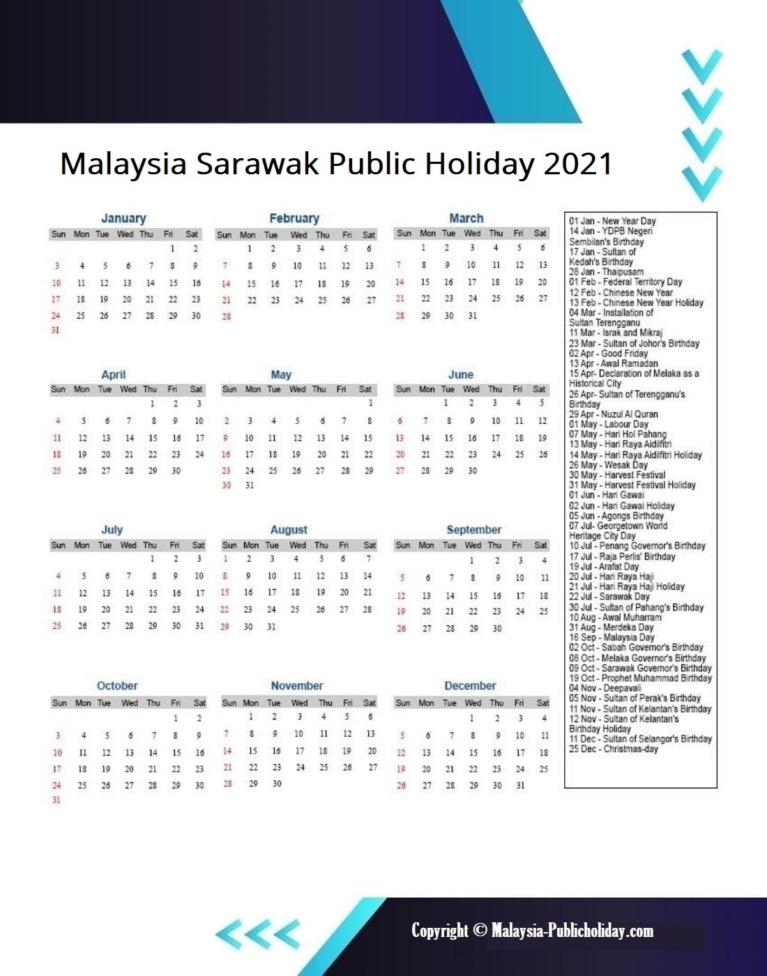 Sarawak Almanac 2021 Pdf | Calendar Template Printable