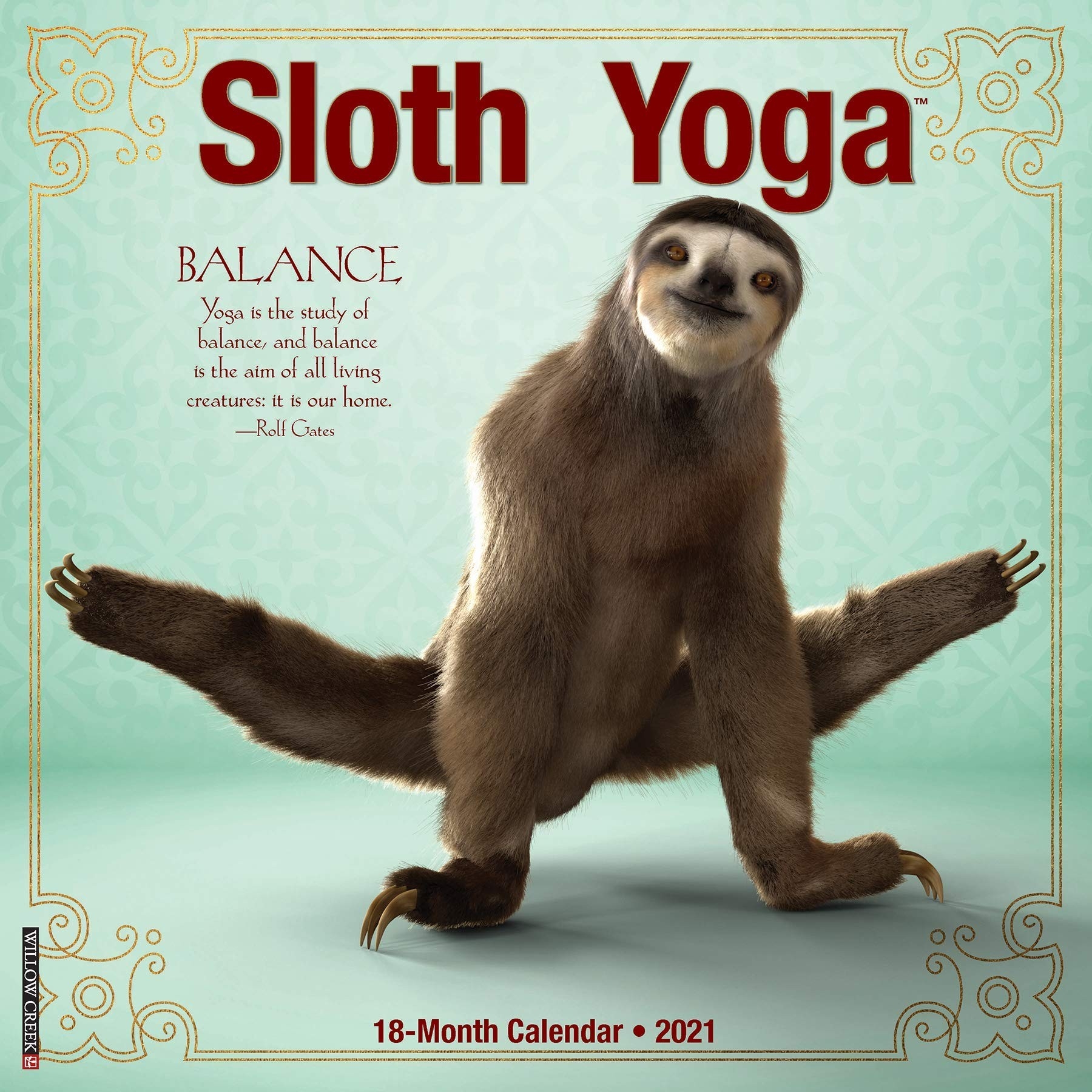 Sloth Yoga 2021 Wall Calendar By Willow Creek Press-Pakistani Cobine Calendar 2021 And 2021