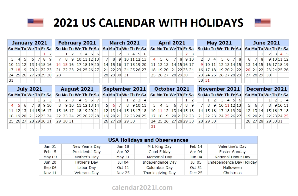 Us 2021 Holidays Calendar In 2021 | Holiday Words, 2021-2021 Calendar Printable Free With Bank Holidays
