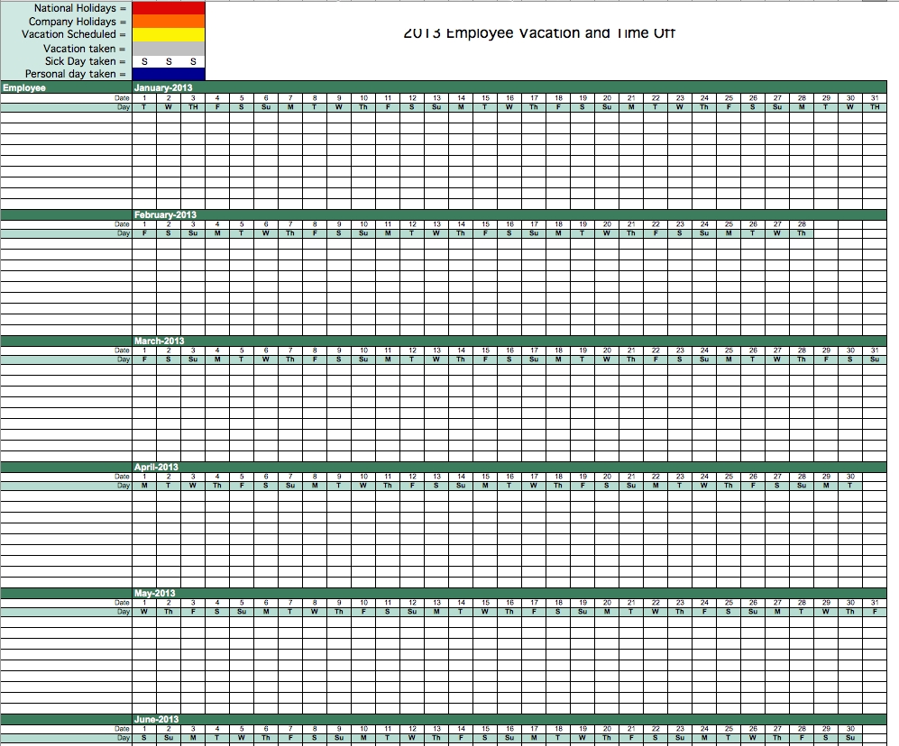 Vacation Excel Template. Vacation Planner Excel Templates-2021 Monthly Vacation Planner Excel