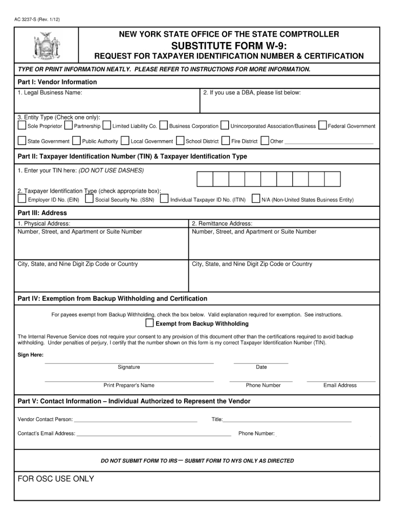 W 9 Substitute - Fill Out And Sign Printable Pdf Template | Signnow-Nys W9 Printable Forms For 2021
