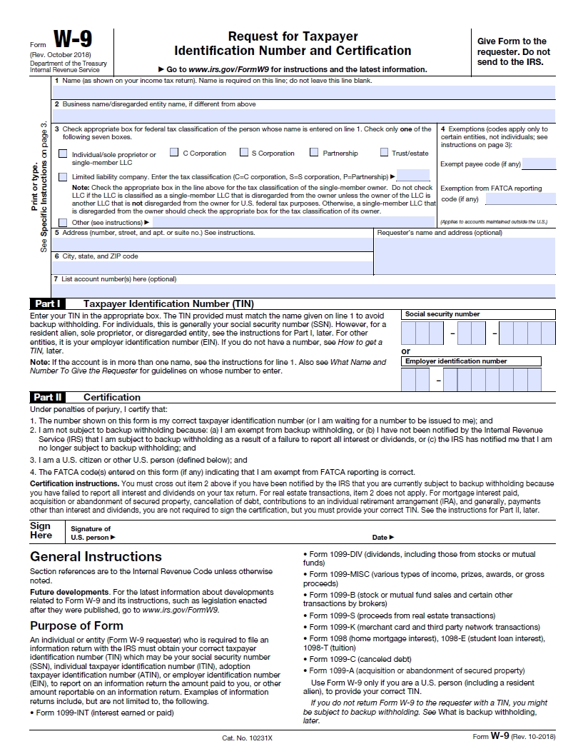 W9 Form Printable, Fillable 2021-2021 Blank W9 Irs