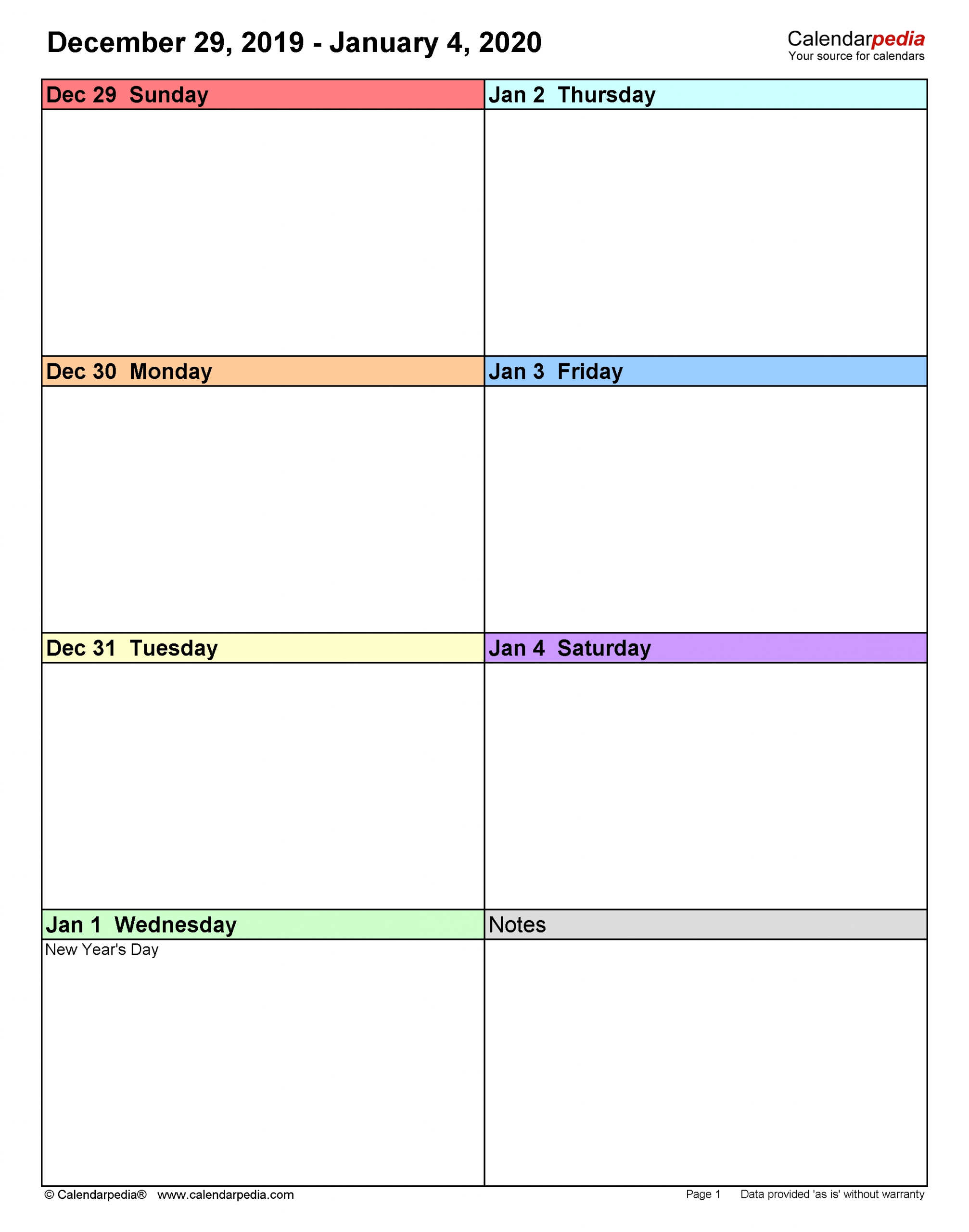 Weekly Calendars 2020 For Word - 12 Free Printable Templates-2021 Monthly Printable Pocket Planner
