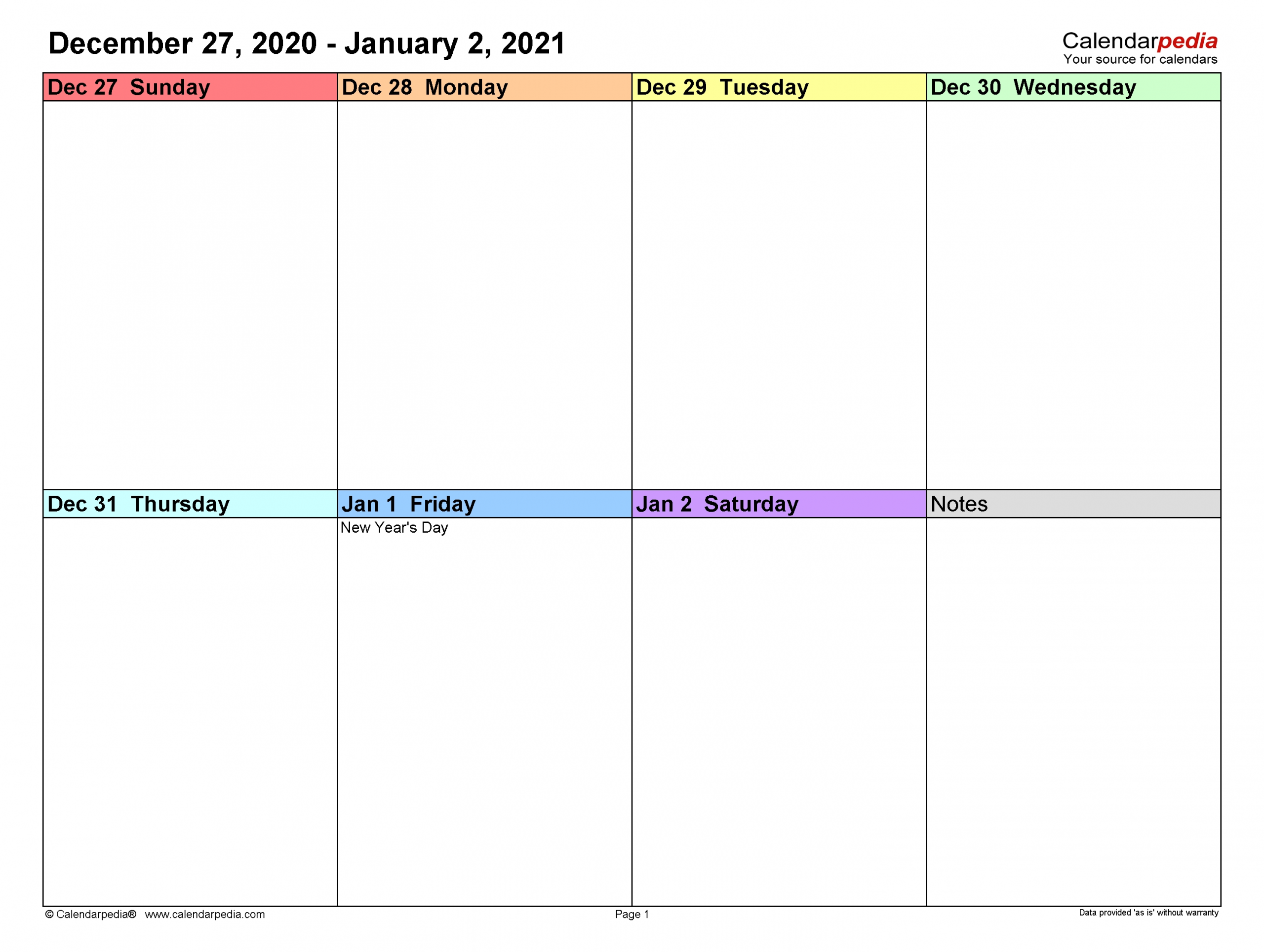 Weekly Calendars 2021 For Pdf - 12 Free Printable Templates-2021 2 Column Calendar