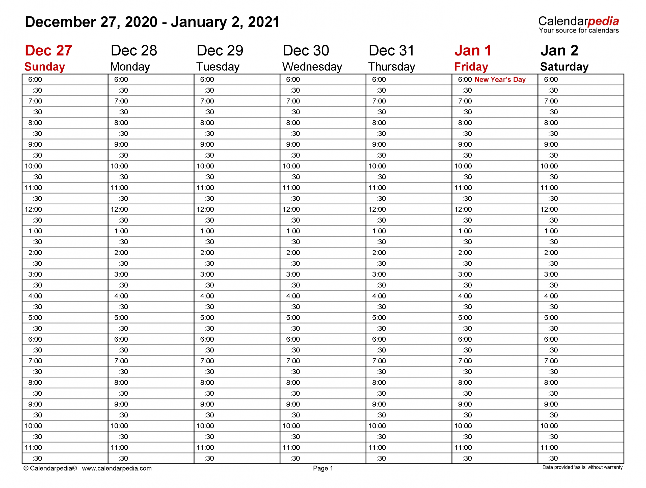 Weekly Calendars 2021 For Pdf - 12 Free Printable Templates-Print Hourly Calendar 2021