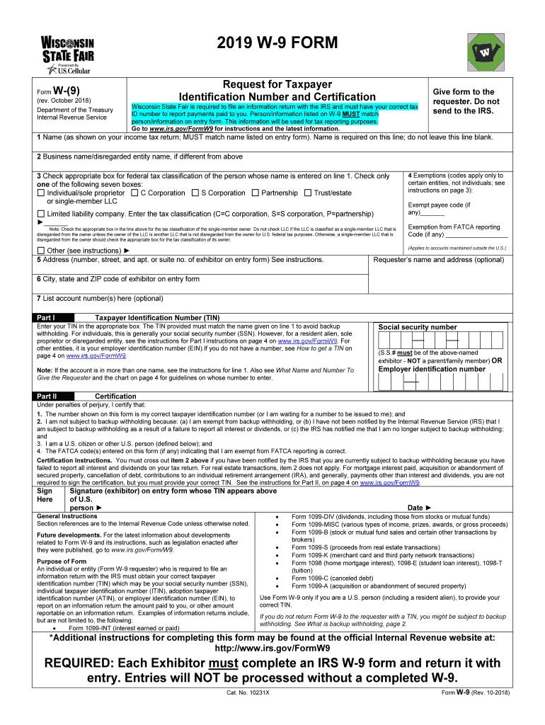 Wi W-9 2019 - Fill Out Tax Template Online | Us Legal Forms-Blank W9 2021 Illinois