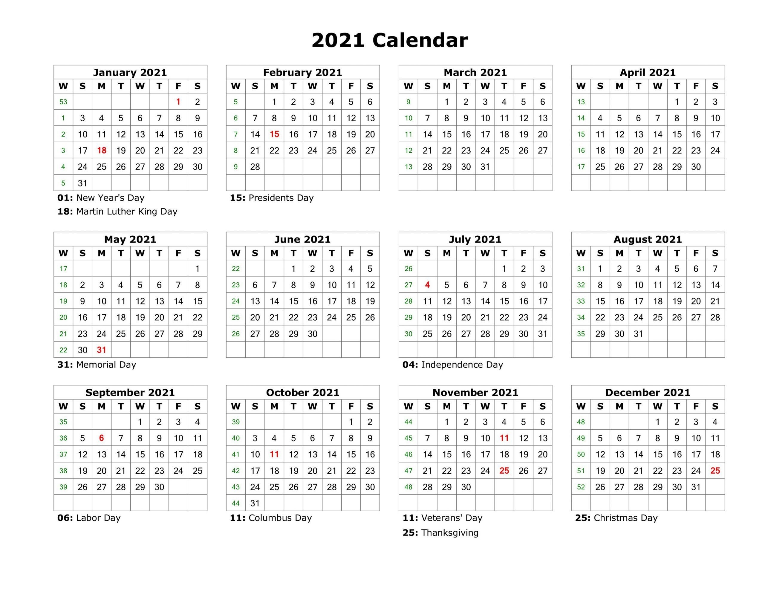 2021 Calendar Free Printable Bills | Calendar Template Printable