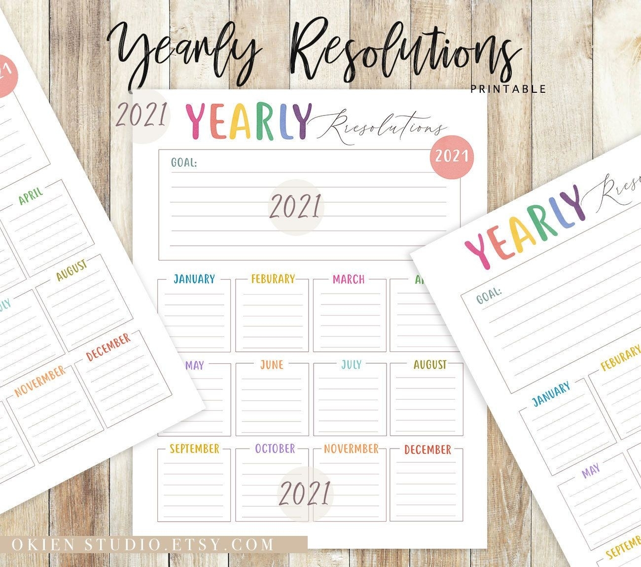 Yearly Resolution, 2021 Wish List, 2021 Monthly Checklist-Printable Monthly Checklist For 2021