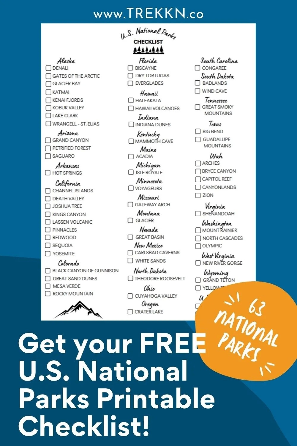 Your Printable List Of 63 National Parks In The U.s.-Printable 2021 Indiana Deer Season