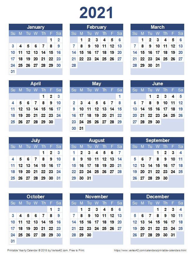 20+ Calendar 2021 To Print - Free Download Printable-12 Month Calendar 2021 Printable
