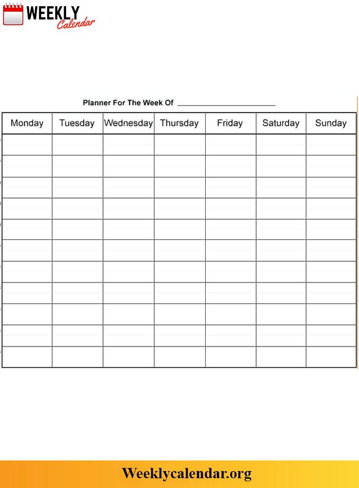 2019 Blank Weekly Calendar Printable In Pdf, Word &amp; Excel-Printable Bill Payment Calendar 2021