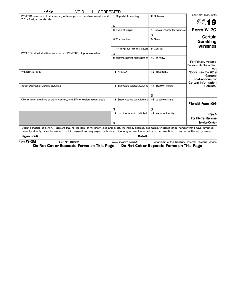 2019 Form Irs W-2G Fill Online, Printable, Fillable, Blank-Blank 2021 Florida W 9