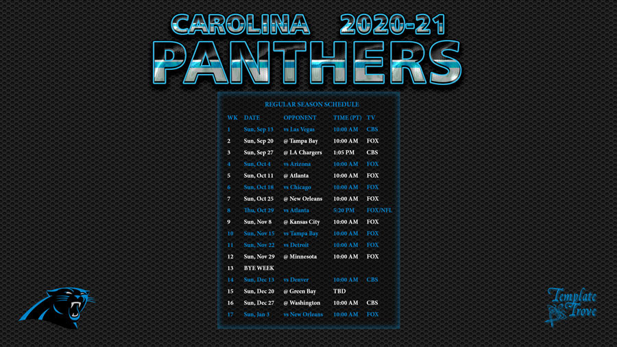 2020-2021 Carolina Panthers Wallpaper Schedule-2021 Nfl Schedule Printable
