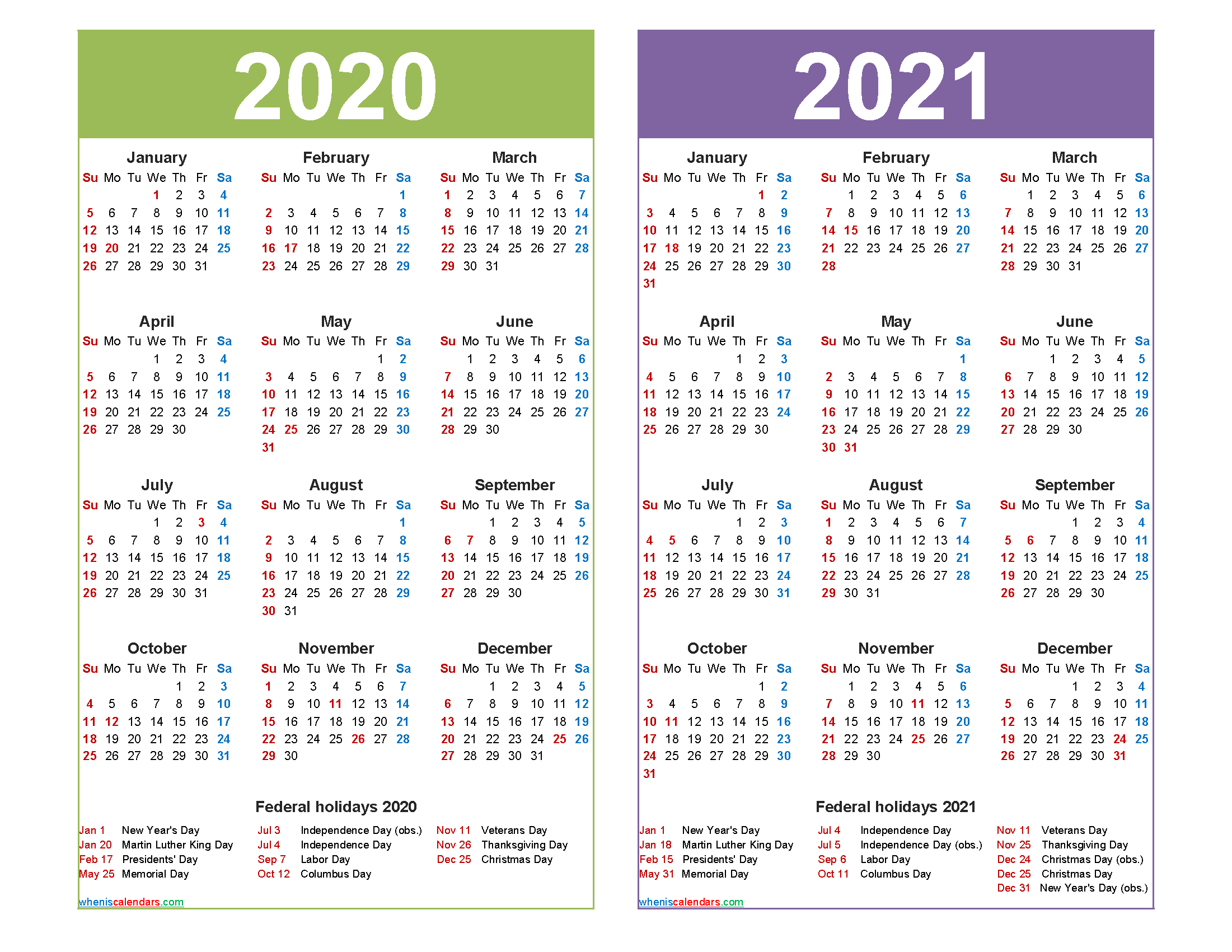 2020 And 2021 Calendar Printable With Holidays Word, Pdf-Printable List Of 2021 National Days