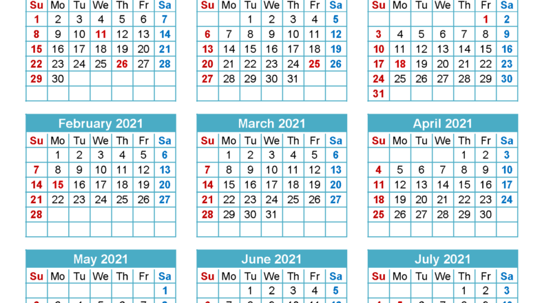 2020 And 2021 School Calendar Printable (Portrait-Printable 2021 2021 School Calendar
