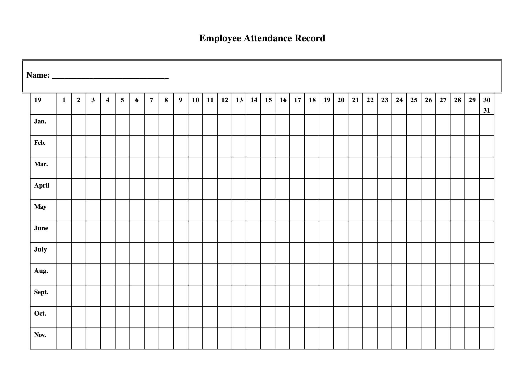 2020 Employee Attendance Calendar Pdf - Template Calendar-Employee Vacation Planner 2021 Printable