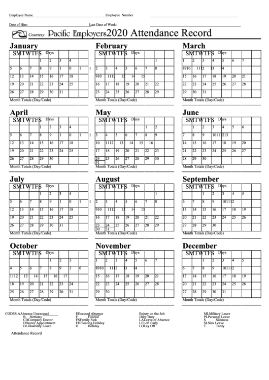 2021 Attendance Calendar Pdf | Printable Calendar Template-2021 Free Employee Vacation Calendar