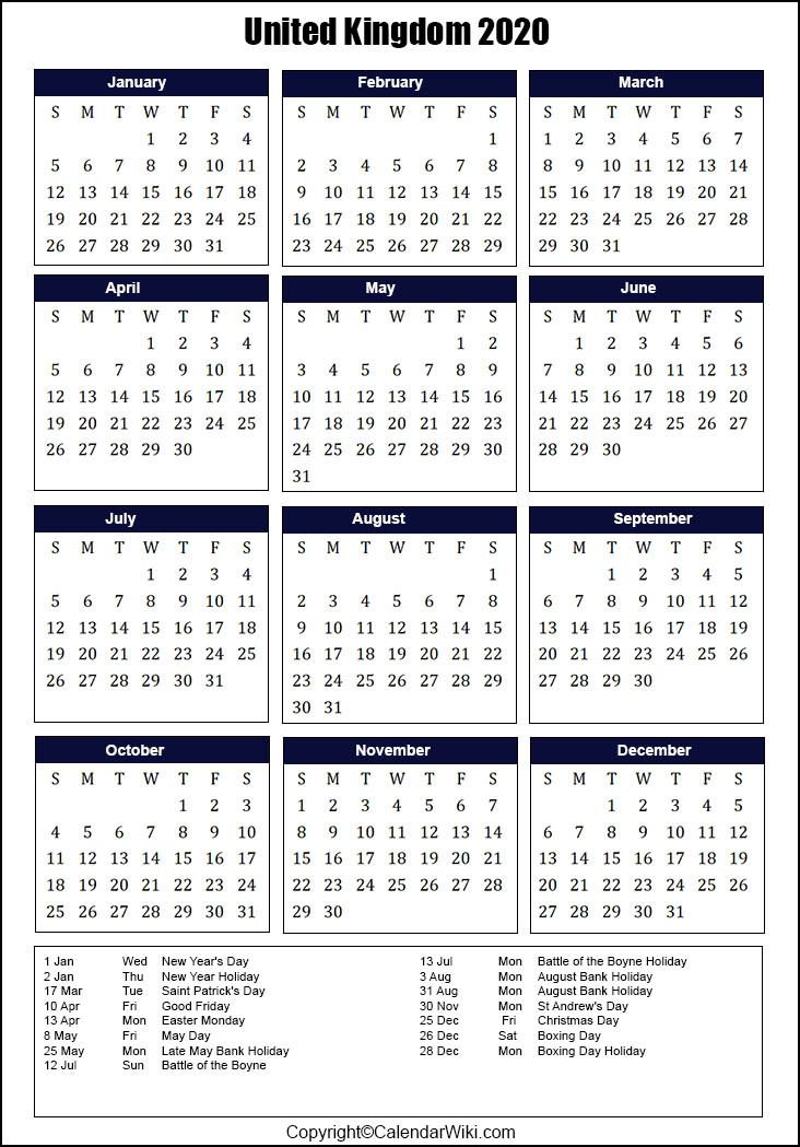 2021 Bank Holidays In Uk / Excel Calendar 2020 Uk 16-2021 Uk Calendar With Bank Holidays