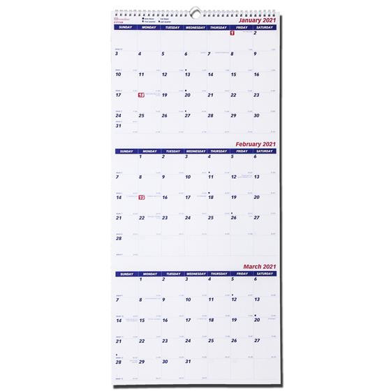 2021 Brownline C171128 3-Month Wall Calendar | Nordisco-Free 3 Month Calendar 2021