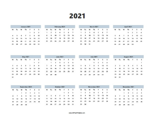 2021 Calendar | Allfreeprintable-Calendar 2021 2021 Calendar