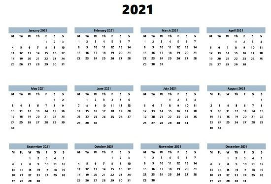 2021 Calendar Printable Template | Excel Calendar Template-Free Editable Vacation Calendar Template 2021 Excel