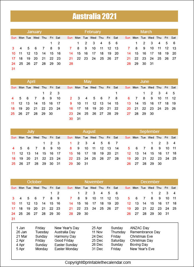 2021 Calendar Sri Lanka - Nexta-Excel Calendar 2021 Australia
