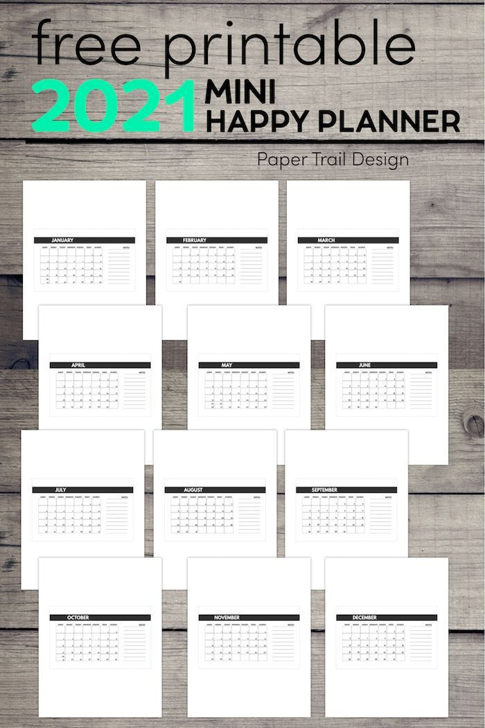 2021 Free Monthly Calendar Templates | Paper Trail Design In 2020 | Monthly Calendar Template-Free Monthly Bill Calendar Printable 2021
