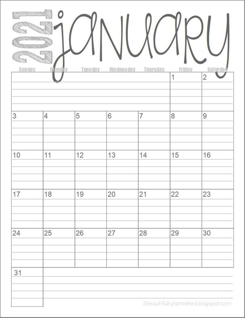 2021 Lined Monthly Calendars Full Year Printable Download-Free Printable Calendar 2021 Monthly