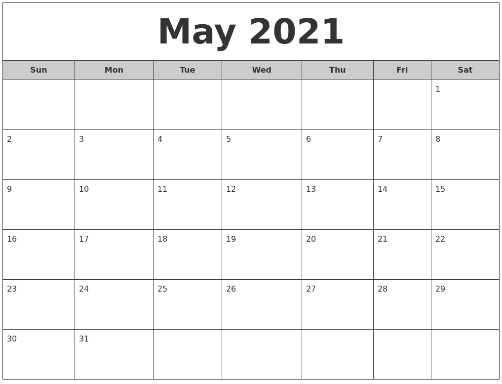 2021 Monthly Calendar Printable Word / 2021 Calendar (Pdf-Free Blank Calendar Templates 2021