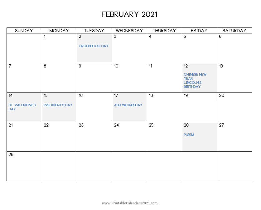 2021 Print Free Calendars Without Downloading | Calendar-Fill In Calaendar For 2021