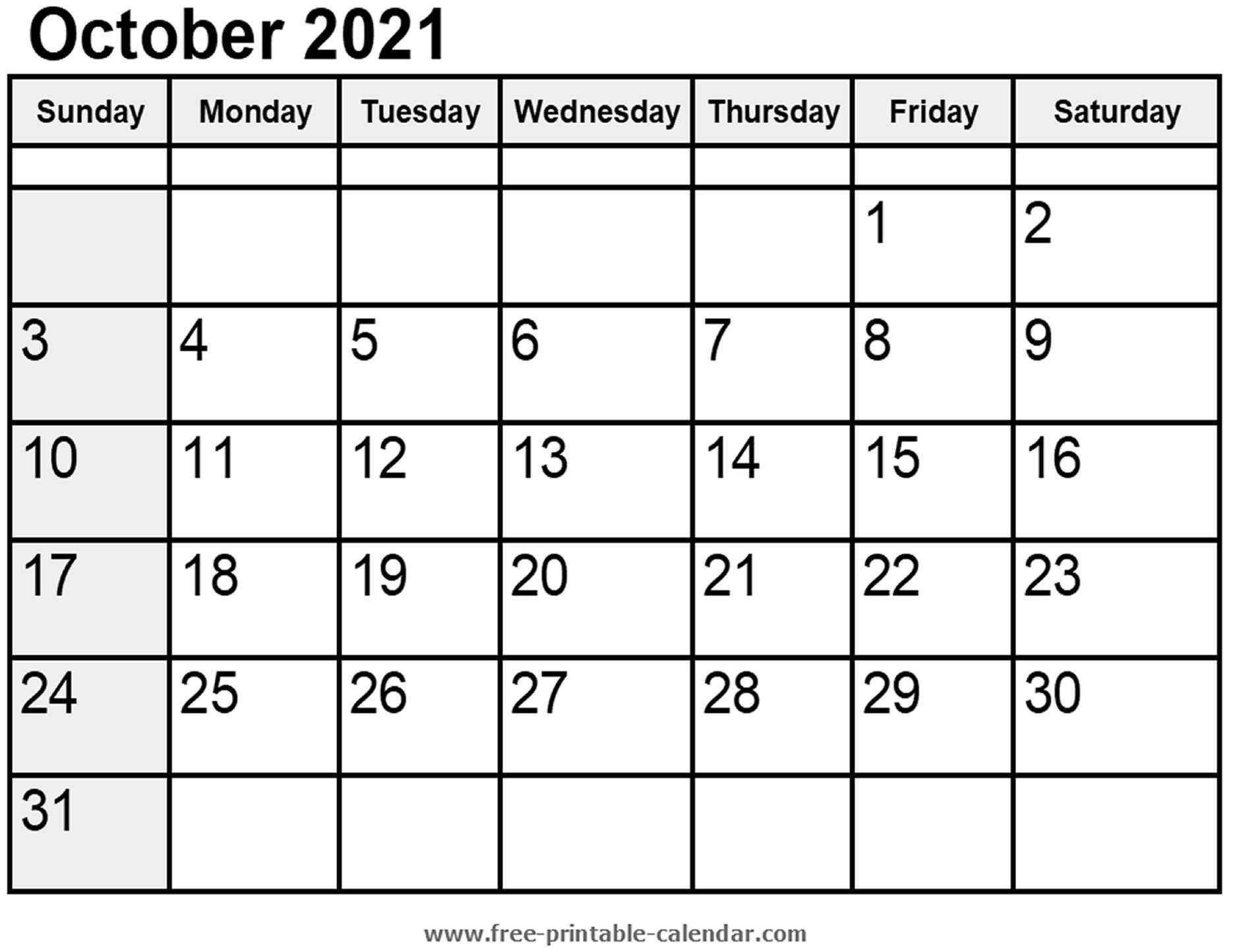 2021 Printable Calendar From October Thru December-Fill In Calendar January 2021