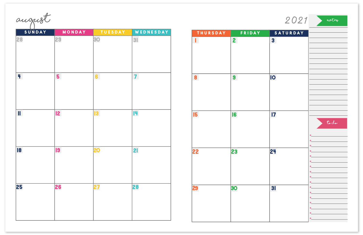 2021 Printable Calendar Two Page | Free Printable Calendar-Blank Calendars 2021 Printable