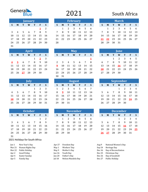 2021 South Africa Calendar With Holidays-Download 2021 Calendar With School Terms And Public Holidays