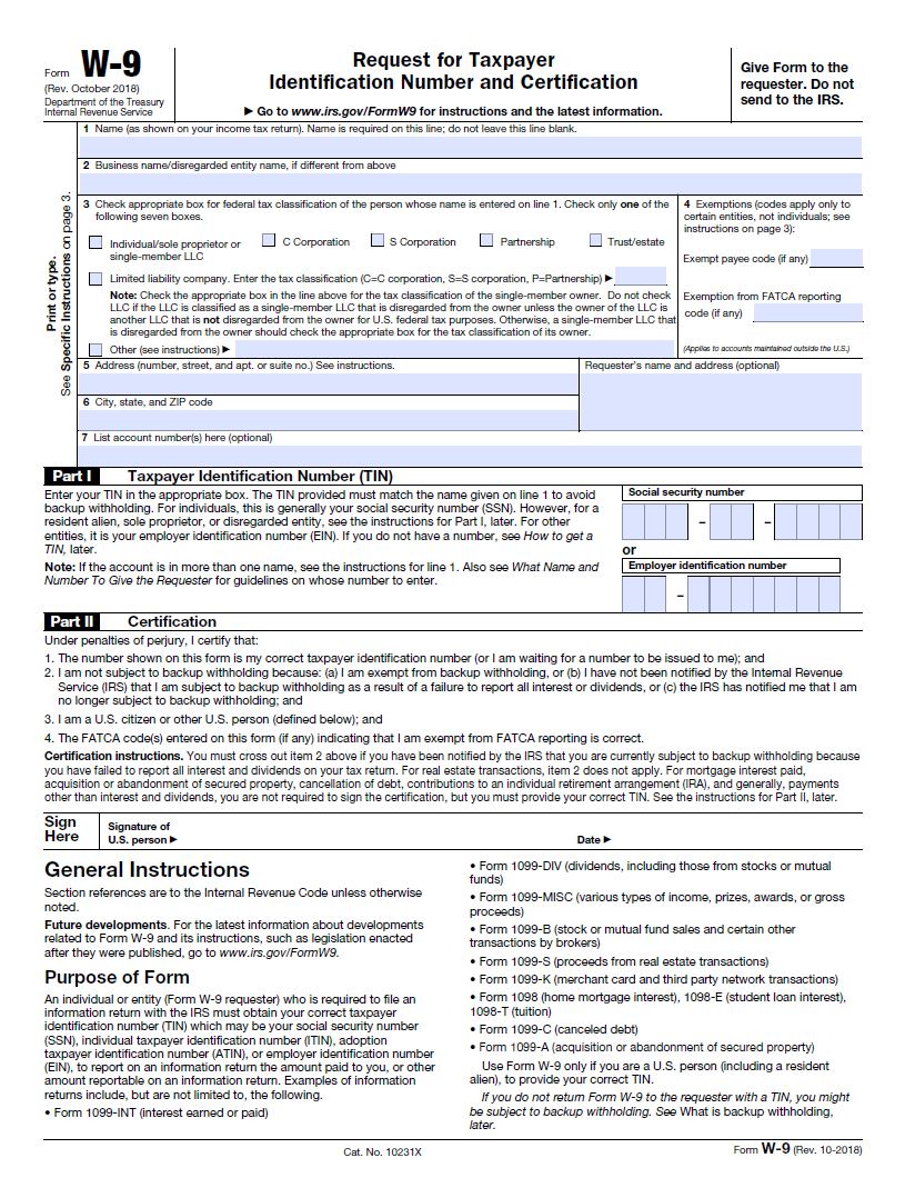 2021 W-9 Form Pdf | Example Calendar Printable-2021 W 9 Blank
