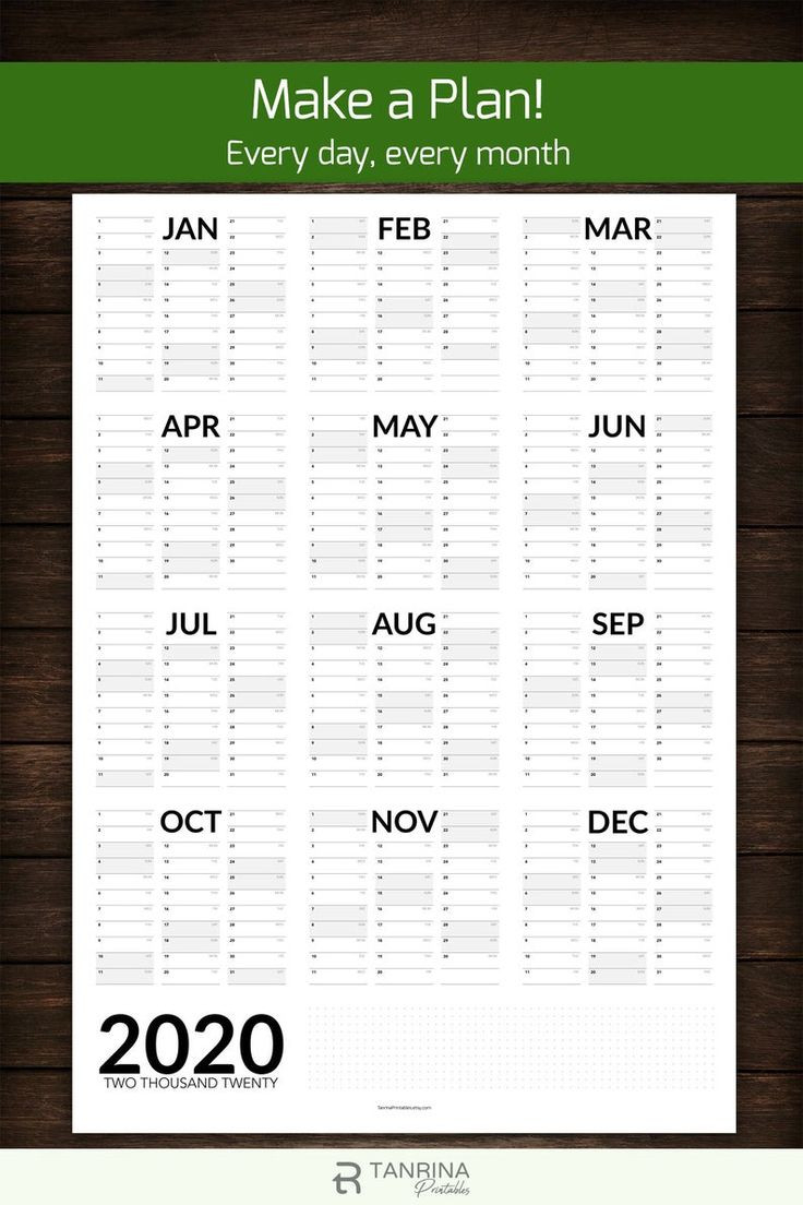 2021 Wall Planner Printable A2 A1 Portrait Wall Calendar-Printable Wall Vacation Planner 2021