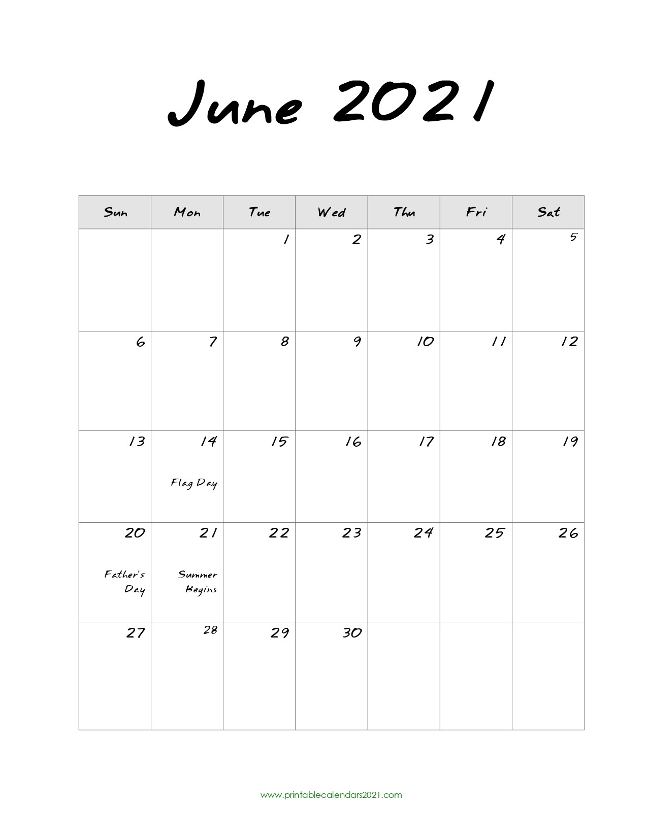 60+ Free June 2021 Calendar Printable With Holidays, Blank-Free 2021 June Calendars That Can Be Edited