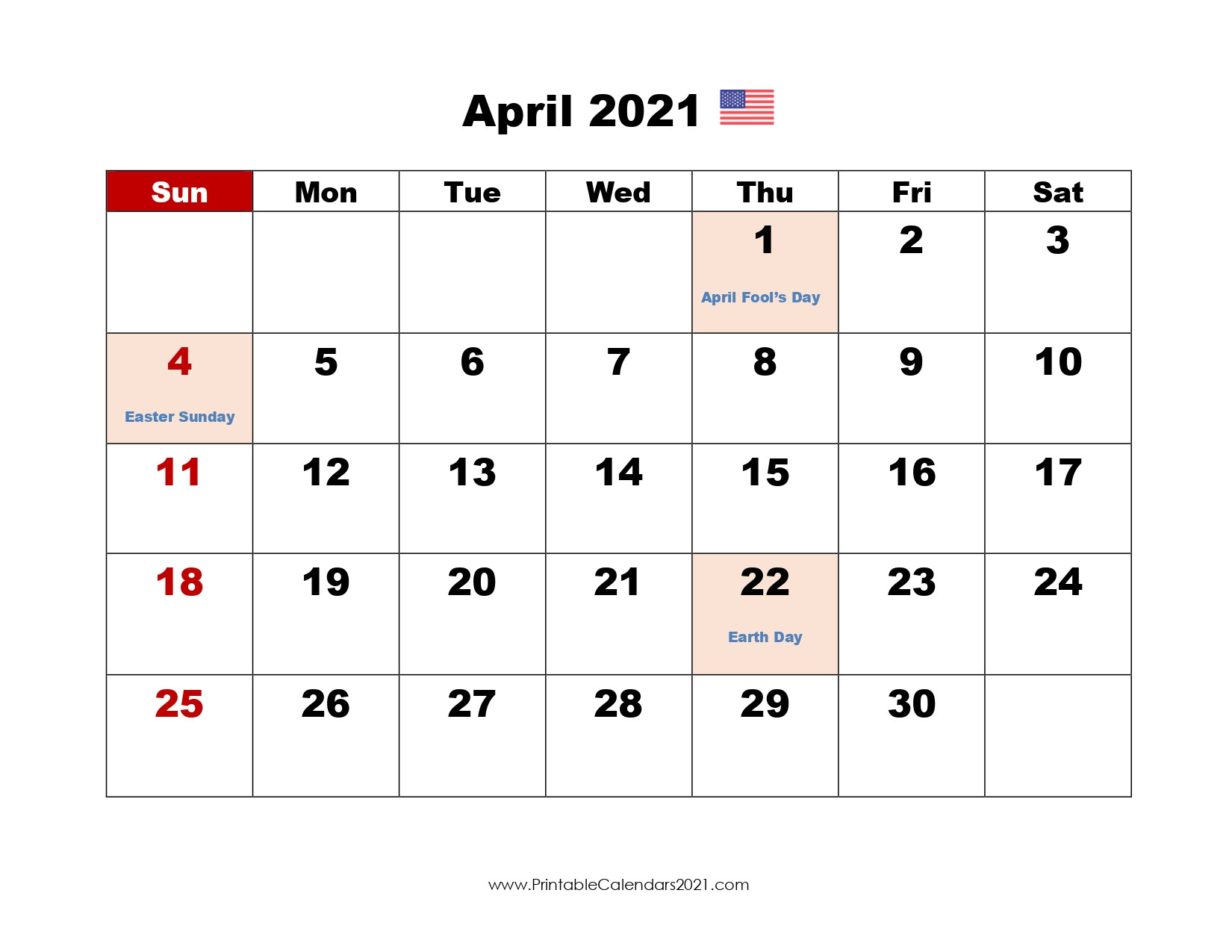 65+ April 2021 Calendar Printable With Holidays, Blank-April 2021 Food Calenders