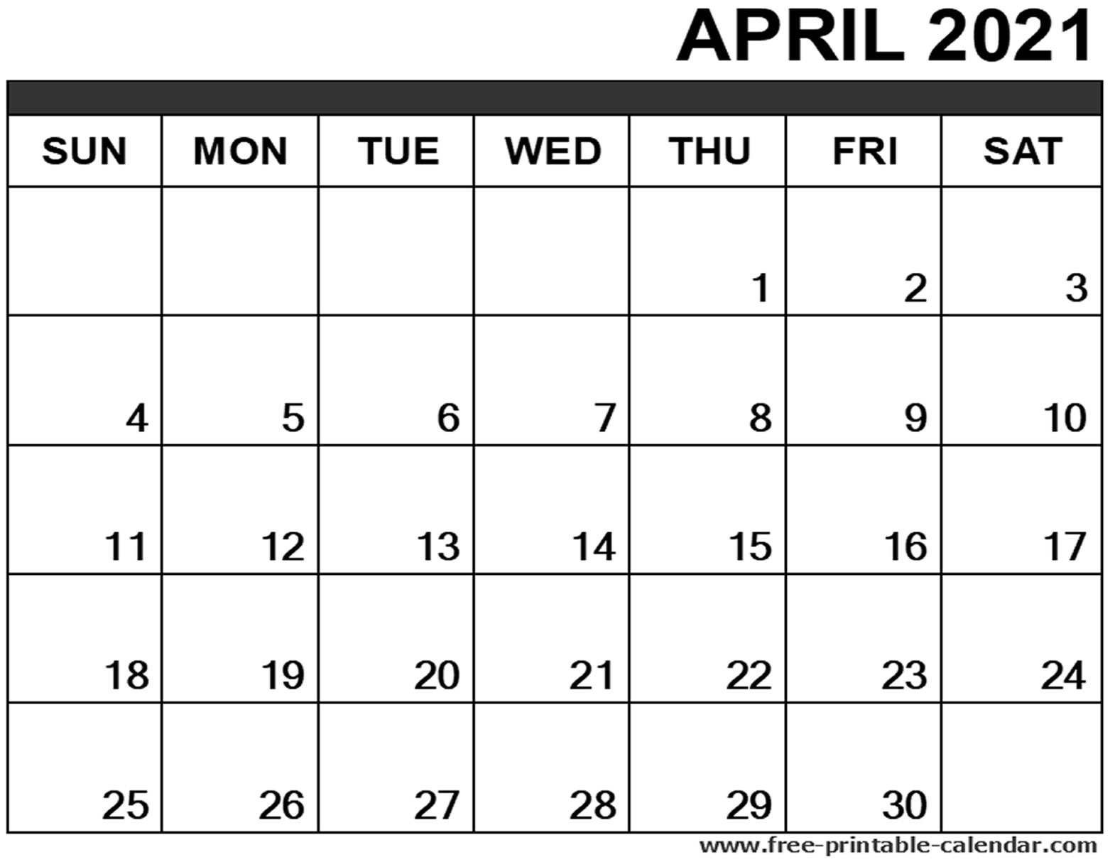 April 2021 Calendar Printable - Free-Printable-Calendar-April 2021 Food Calenders