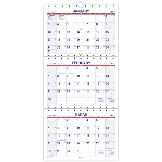 At-A-Glance 2021 Move-A-Page Three Month Wall Calendar-Free 3 Month Calendar 2021