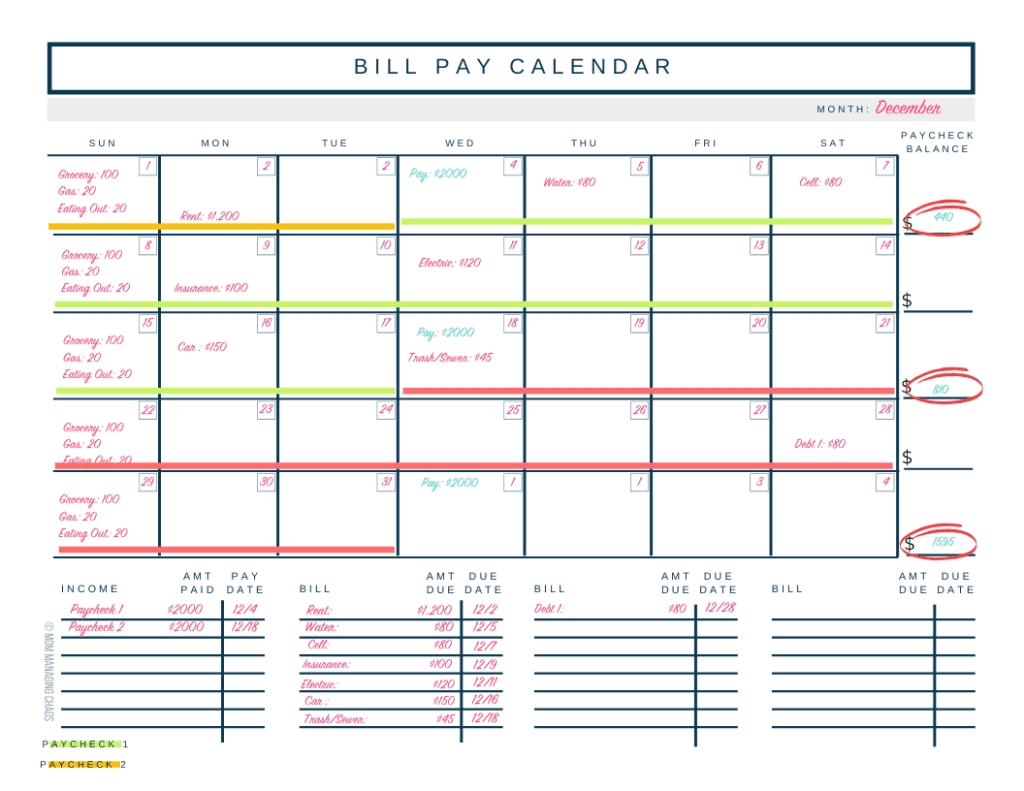 Bill Pay Calendar 2021 | Calendar Template Printable-2021 Bill Calendar