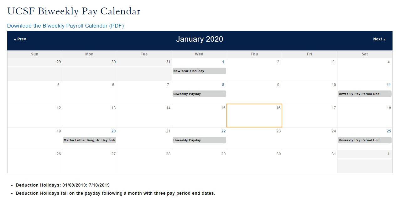 Biweekly Payroll Calendar 2021 Ucsf | Free Printable Calendar-2021 Biweekly Payroll Calendar