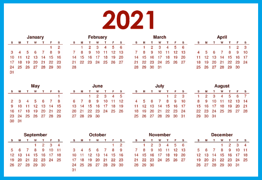 Blank 2021 Calendar Printable | Calendar 2021-Blank Calendars 2021 Printable